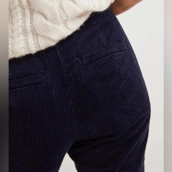 NWT Boden High Rise Flared Corduroy Pants in French Navy - Size 14 Tall - Picture 7 of 8